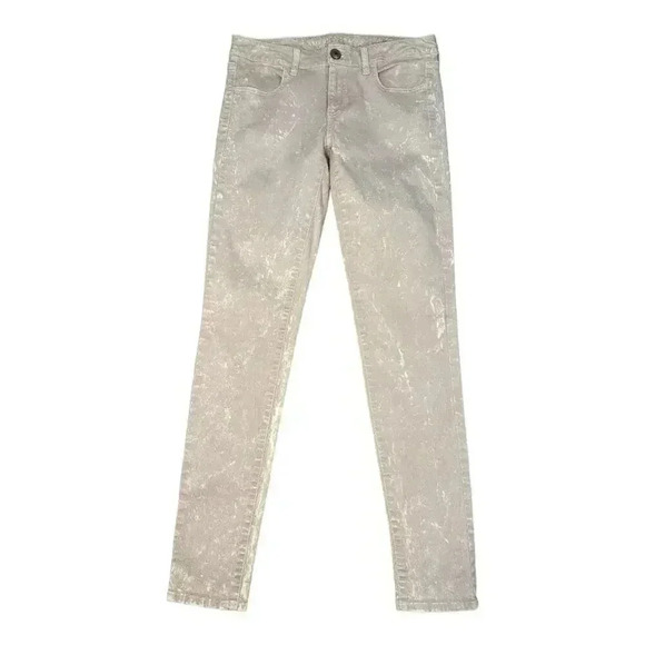 American Eagle Women’s Size 4 Regular Pale Pink Distressed Super Stretch Jegging - Picture 1 of 6